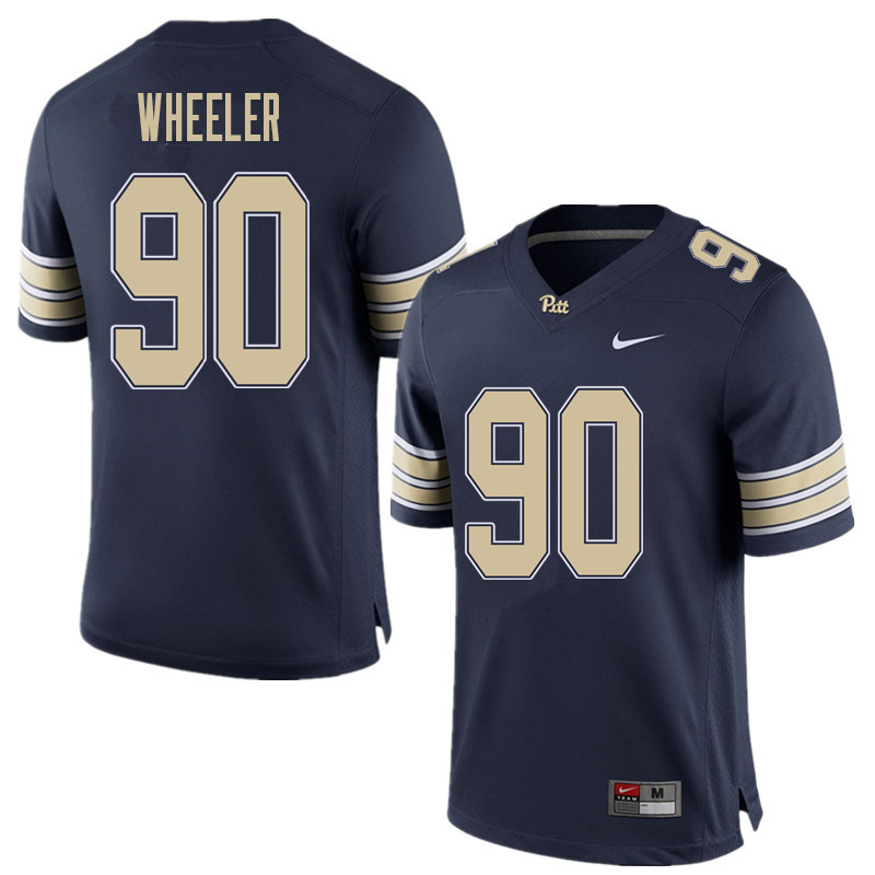 Men #90 Rashad Wheeler Pittsburgh Panthers College Football Jerseys Sale-Home Blue